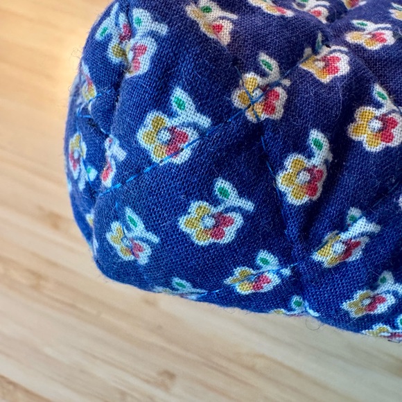 Vera Bradley Pouch Zip Quilted Floral Cottage Small Cosmetic Blue Royal - Picture 5 of 8
